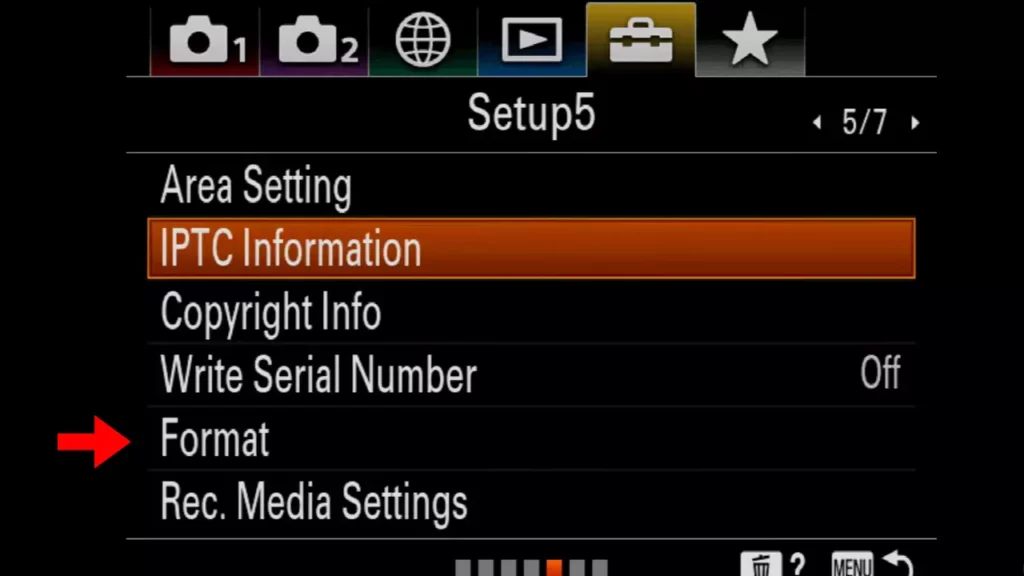 format an sd card on sony a7iii